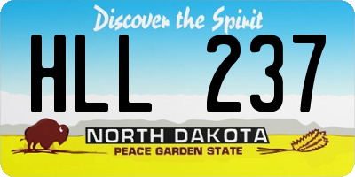 ND license plate HLL237