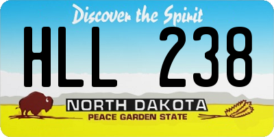 ND license plate HLL238