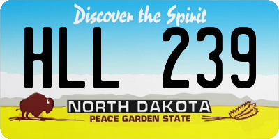 ND license plate HLL239