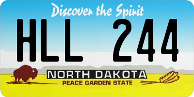 ND license plate HLL244