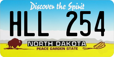 ND license plate HLL254