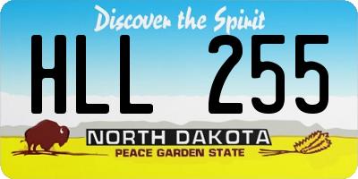 ND license plate HLL255