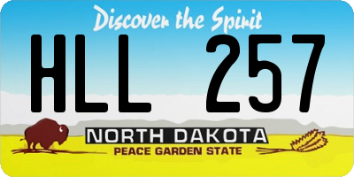 ND license plate HLL257