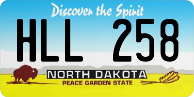 ND license plate HLL258