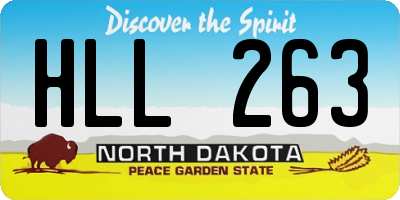 ND license plate HLL263