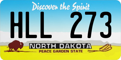 ND license plate HLL273