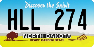 ND license plate HLL274