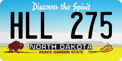 ND license plate HLL275