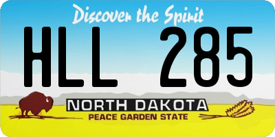 ND license plate HLL285