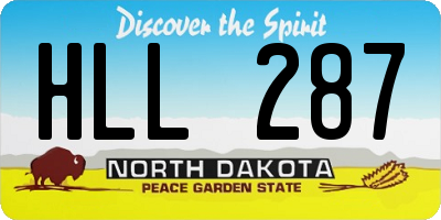 ND license plate HLL287