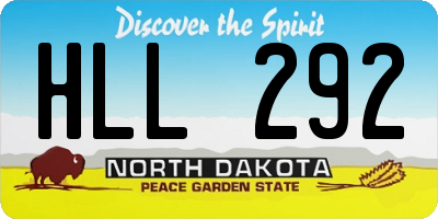 ND license plate HLL292