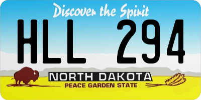 ND license plate HLL294