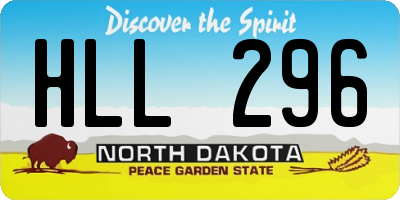 ND license plate HLL296