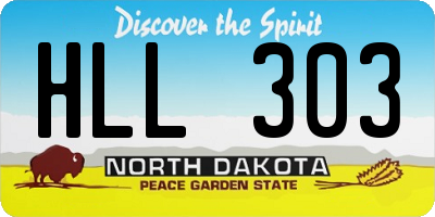 ND license plate HLL303