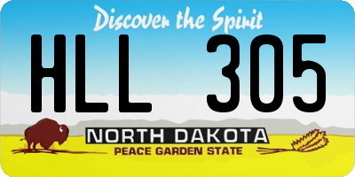 ND license plate HLL305