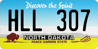 ND license plate HLL307