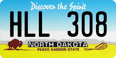 ND license plate HLL308