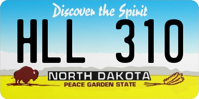 ND license plate HLL310