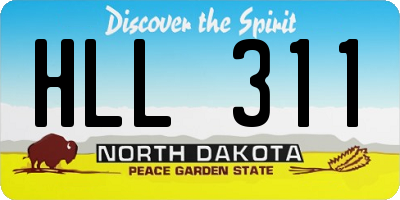 ND license plate HLL311