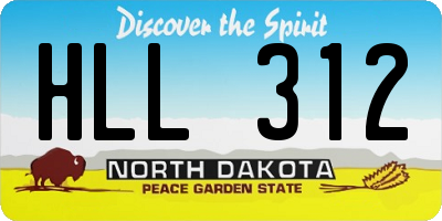 ND license plate HLL312