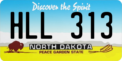 ND license plate HLL313