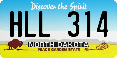 ND license plate HLL314