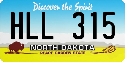 ND license plate HLL315