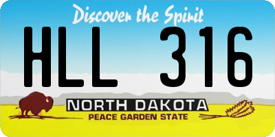 ND license plate HLL316