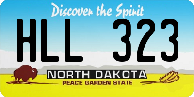 ND license plate HLL323