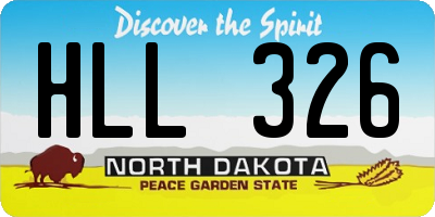 ND license plate HLL326