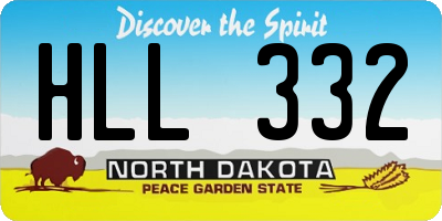 ND license plate HLL332