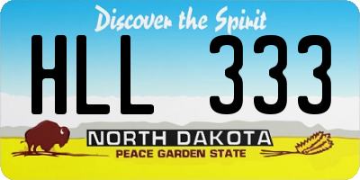 ND license plate HLL333