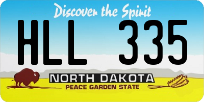 ND license plate HLL335