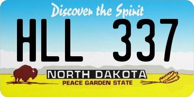 ND license plate HLL337