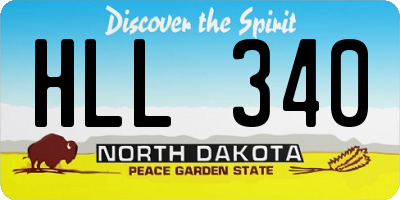 ND license plate HLL340