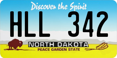 ND license plate HLL342