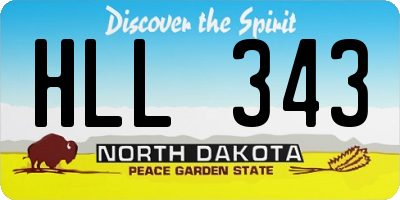 ND license plate HLL343