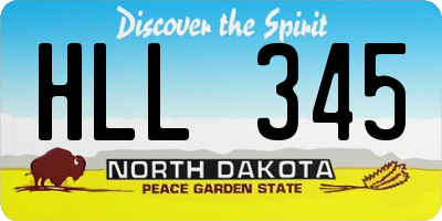 ND license plate HLL345