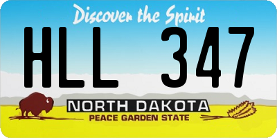 ND license plate HLL347