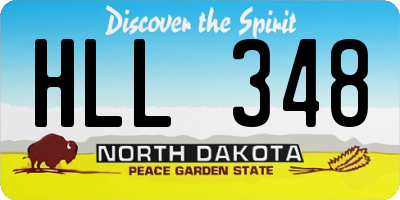 ND license plate HLL348