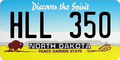 ND license plate HLL350