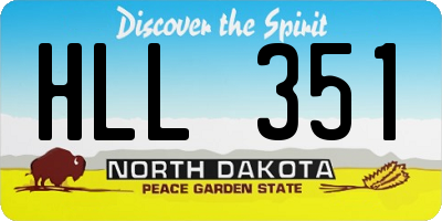 ND license plate HLL351