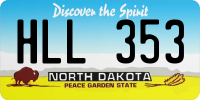 ND license plate HLL353