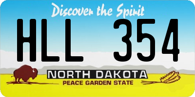 ND license plate HLL354