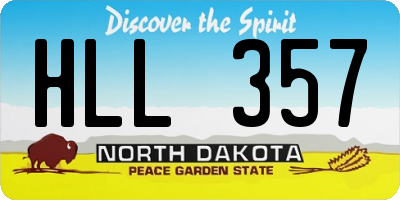 ND license plate HLL357