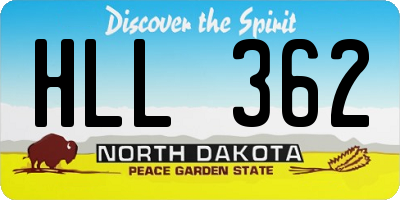 ND license plate HLL362