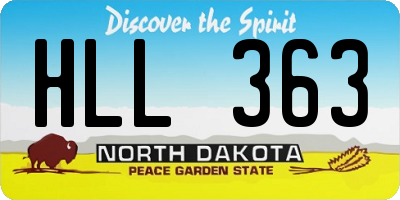 ND license plate HLL363