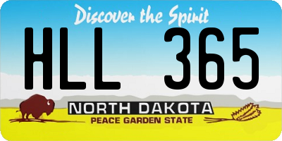 ND license plate HLL365