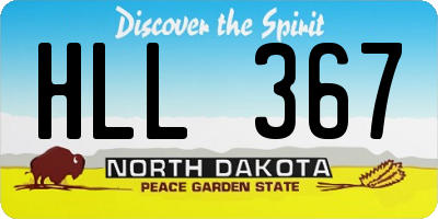 ND license plate HLL367