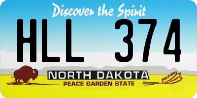 ND license plate HLL374